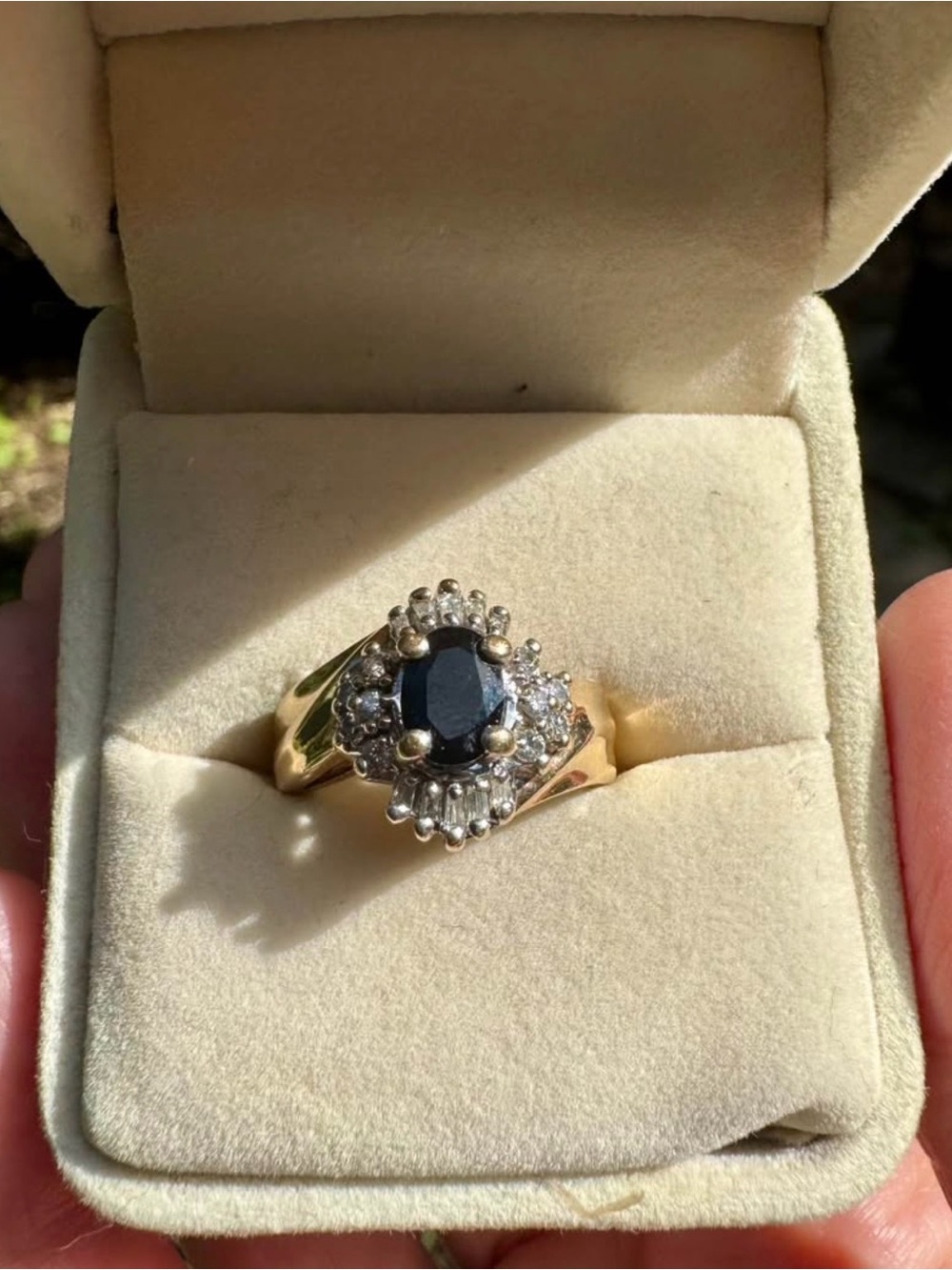 Classic Blue Sapphire Halo Ring - Women Jewelry